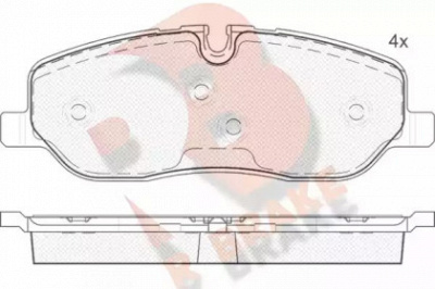 R BRAKE rb1660 -  Комплект тормозных колодок, дисковый тормоз